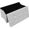 Bench - Steven - Folding Trunk - White - Imitation Leather (could) - 90 Cm