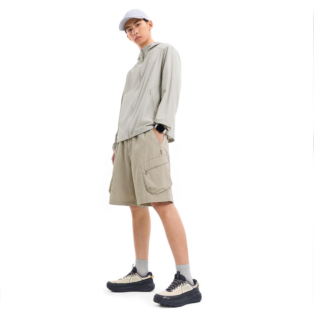 Li-Ning Outdoor CF Water-Resistant Breathable Stretch Multi-Pocket Sports Shorts Men Shorts Brown Gray AKSW011-4