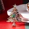 Fashionable Christmas Tree Brooch, Suitable for Pairing with Rhinestones, All-around Christmas Crystal Brooch, Creative Holiday Elements, Green