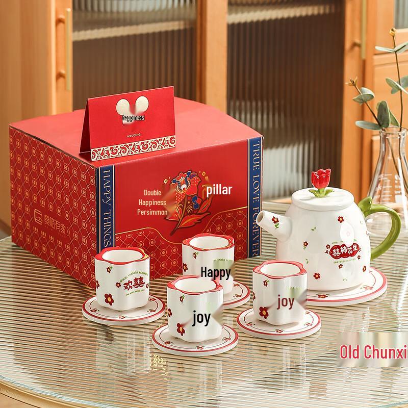 

Китайский керамический набор: чайник и чашки