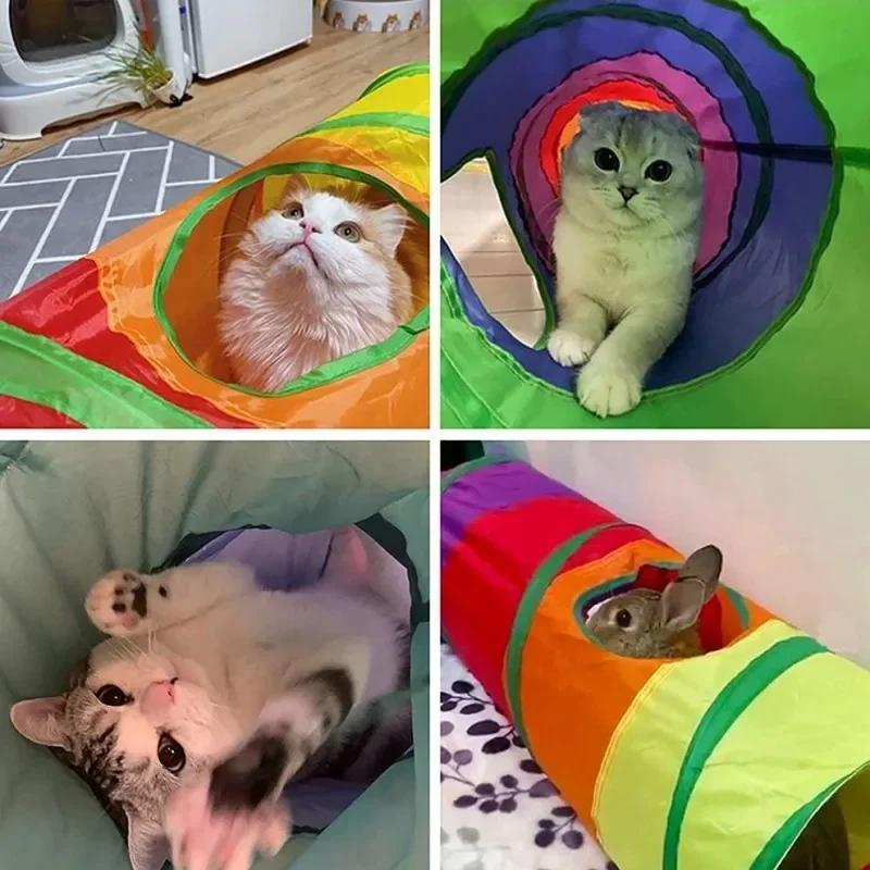 Collapsible Pleated Pet Tunnel Tube Toy - Multi-Shape Funny Play Hole Perfect for Kitten Small Dog Ferret Rabbit & Cat Playtime