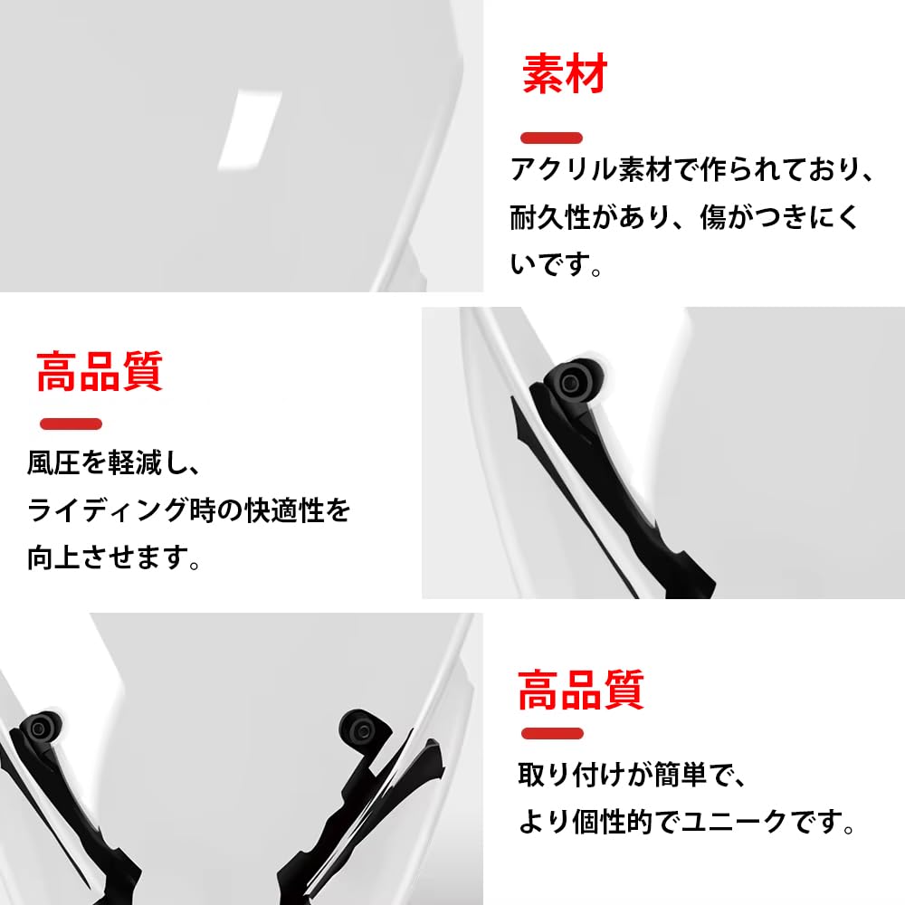 Motorcycle Windshield Visor Deflector Fairing Riser Spoiler for 2024 2025 and MT09 SP 2024 2025 MT-09 (Clear) [Used]