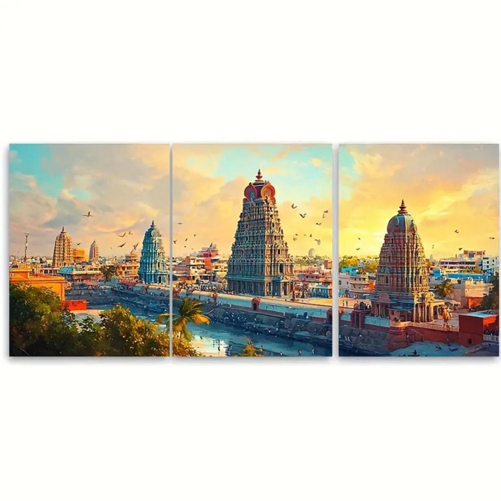 New York City Landscape Painting Set – Empire State Building Wall Art (5 Pieces) for Home Décor