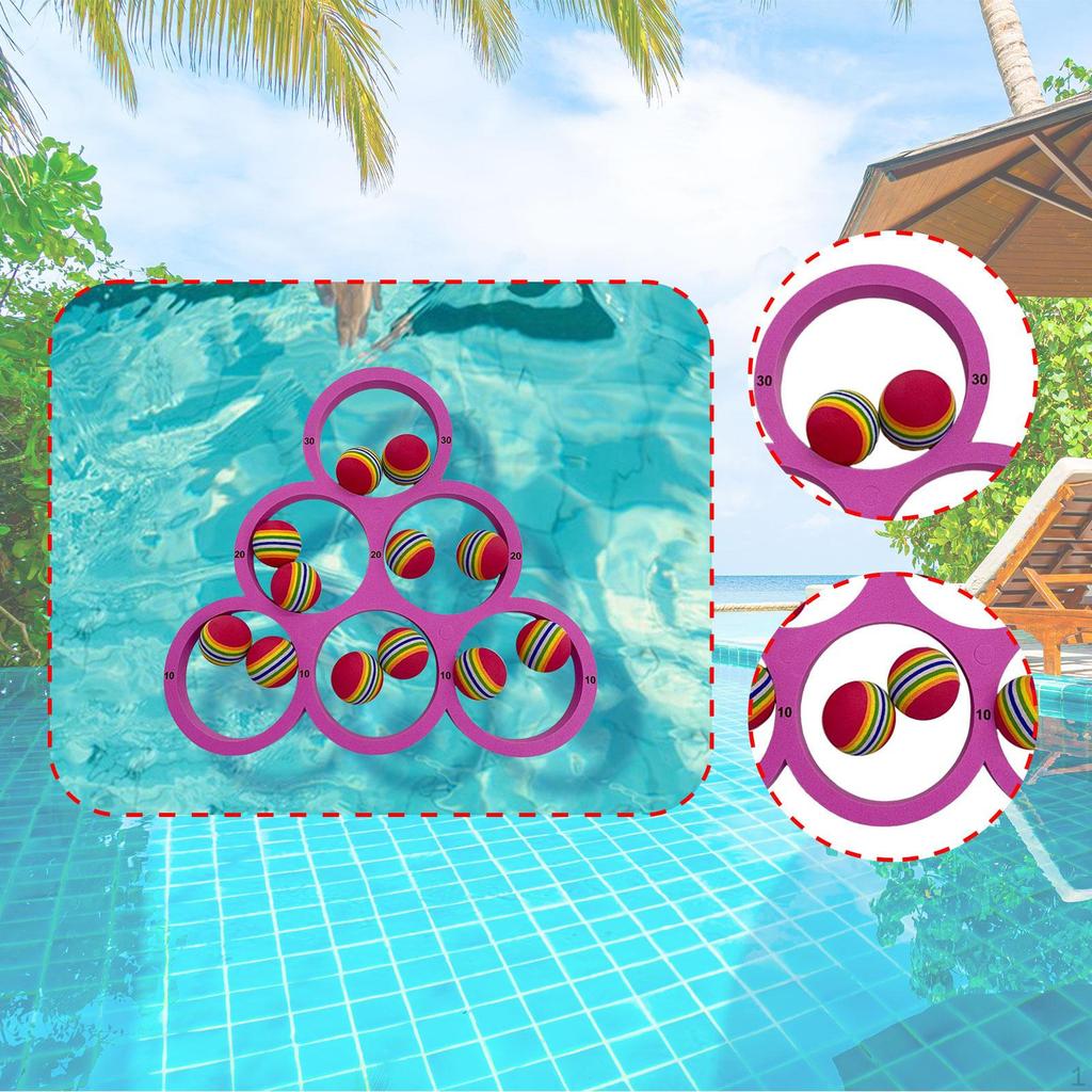 Colorful Ball Toss Game for Swimming Pool with Easy Setup