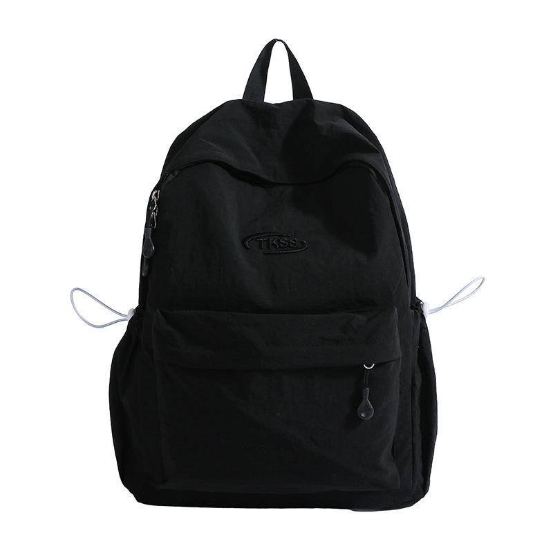 Schoolbag student schoolbag new solid color college versatile backpack Korean version student class bag light commuting parent-child backpack