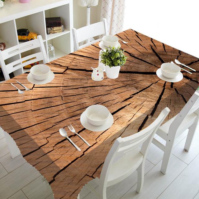 Wooden Texture Printing Rectangular Tablecloths For Table Wedding Decoration Waterproof Coffee Table Cover Anti -Stain Tablecloth