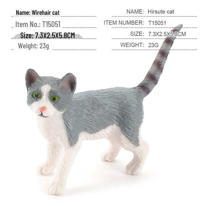 Children's Black and White Kitten Simulation Set - Toy Cat Figurine