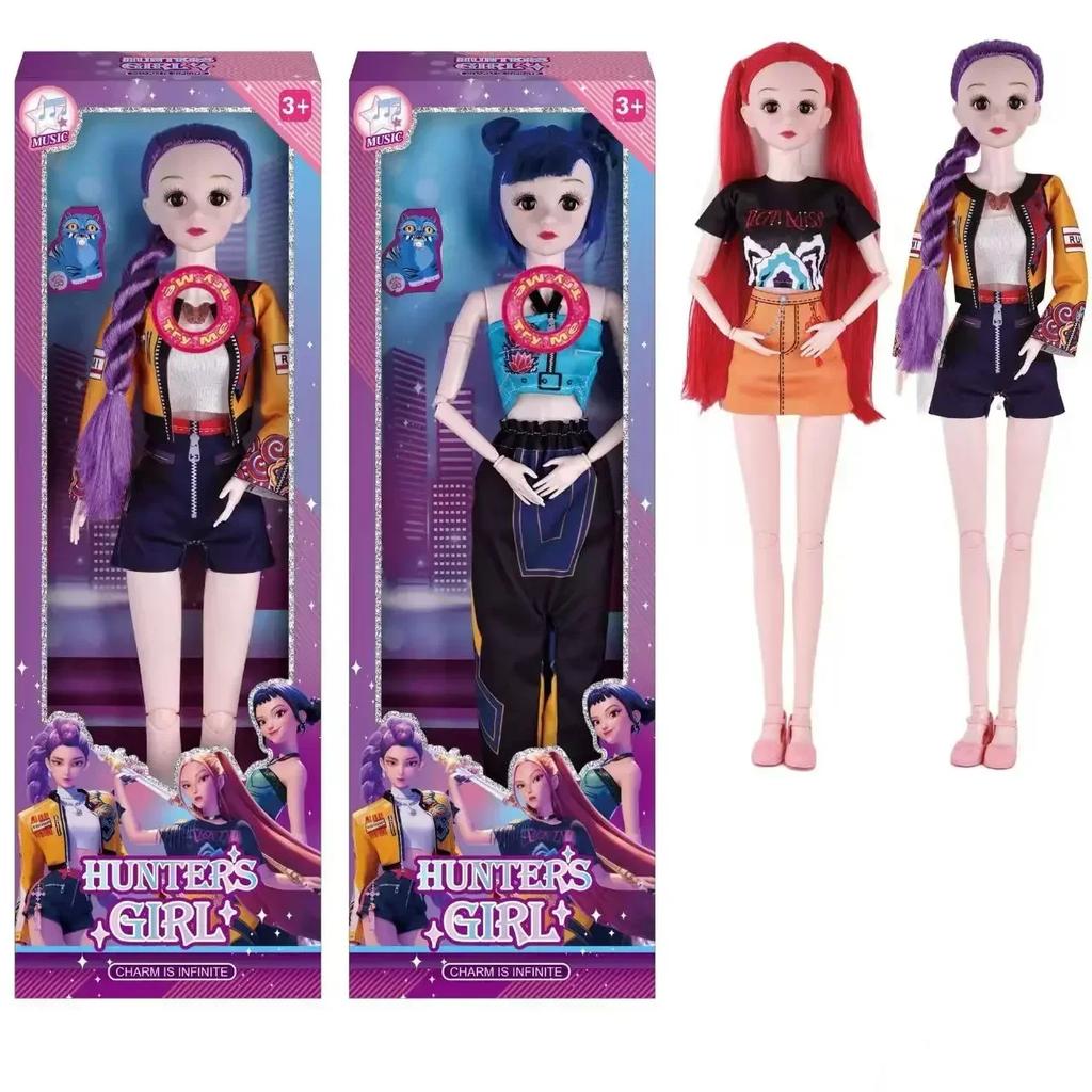 IN Stock New Arrival K-POP Witch Hunt Group Plush Doll - 22" Full Body, 3D Eyes, 15 Movable Joints & Theme Song Toy