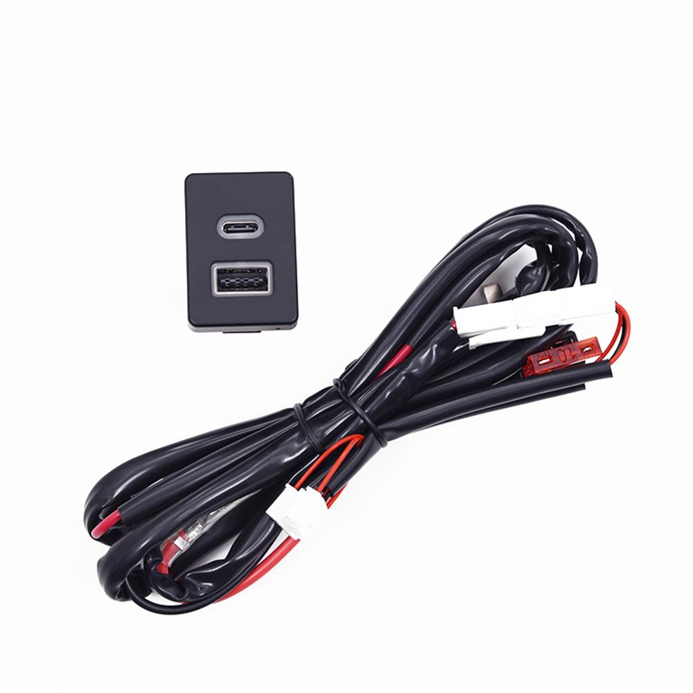 18W Car Charger Type-C+QC3.0 Fast Charging Socket For Ford Transit 37.5 X 26.5mm