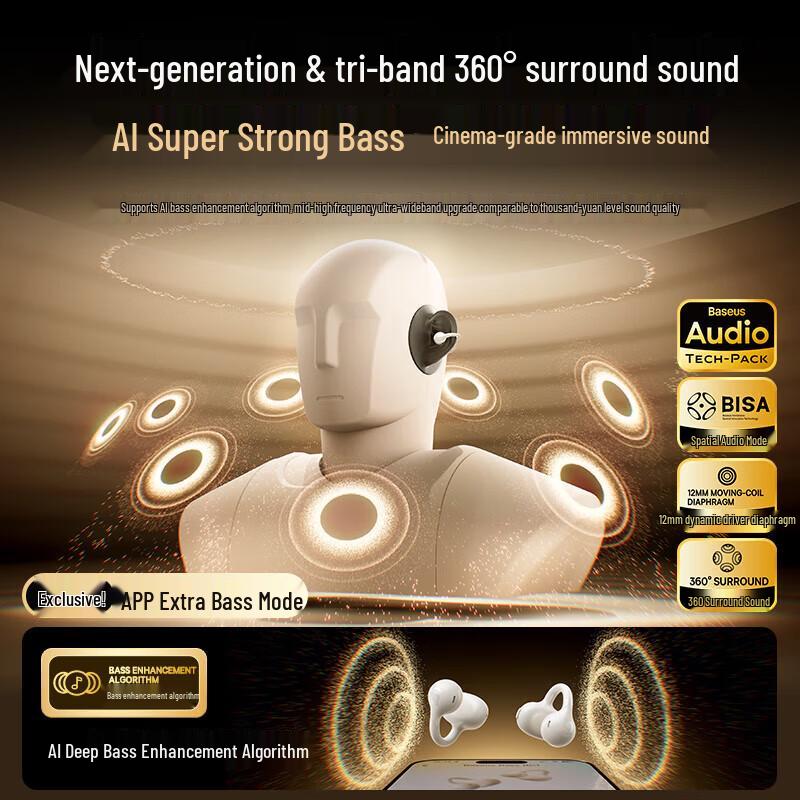 Baseus Open-Ear Wireless Ear-Clip Headphones