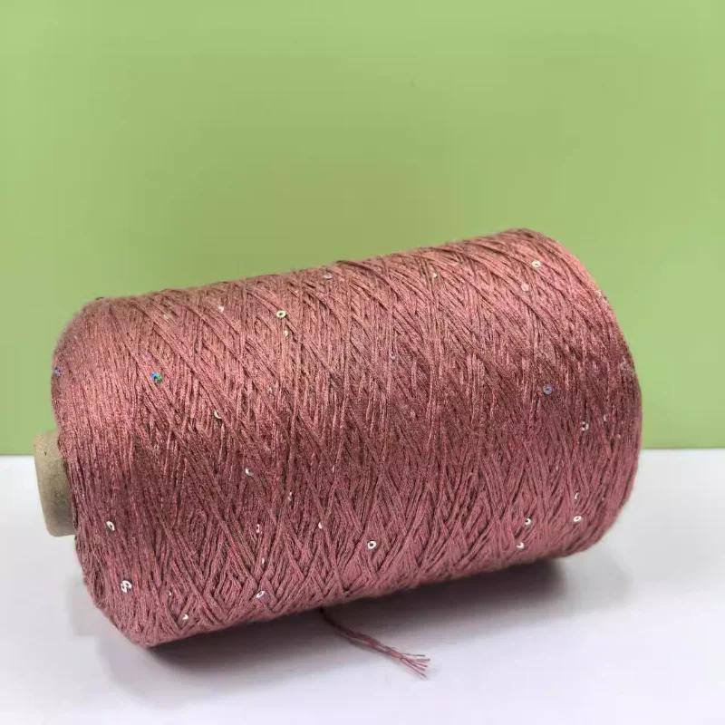 Glitter Mulberry Silk Cotton Thread 500g/Roll Glitter Bead Silk Lace Thread Soft Silky Spring/summer DIY Hand-woven Thread