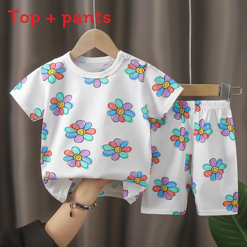 Baby Cotton T Shirt And Shorts Set With Animal Prints For Summer Toddler Wear