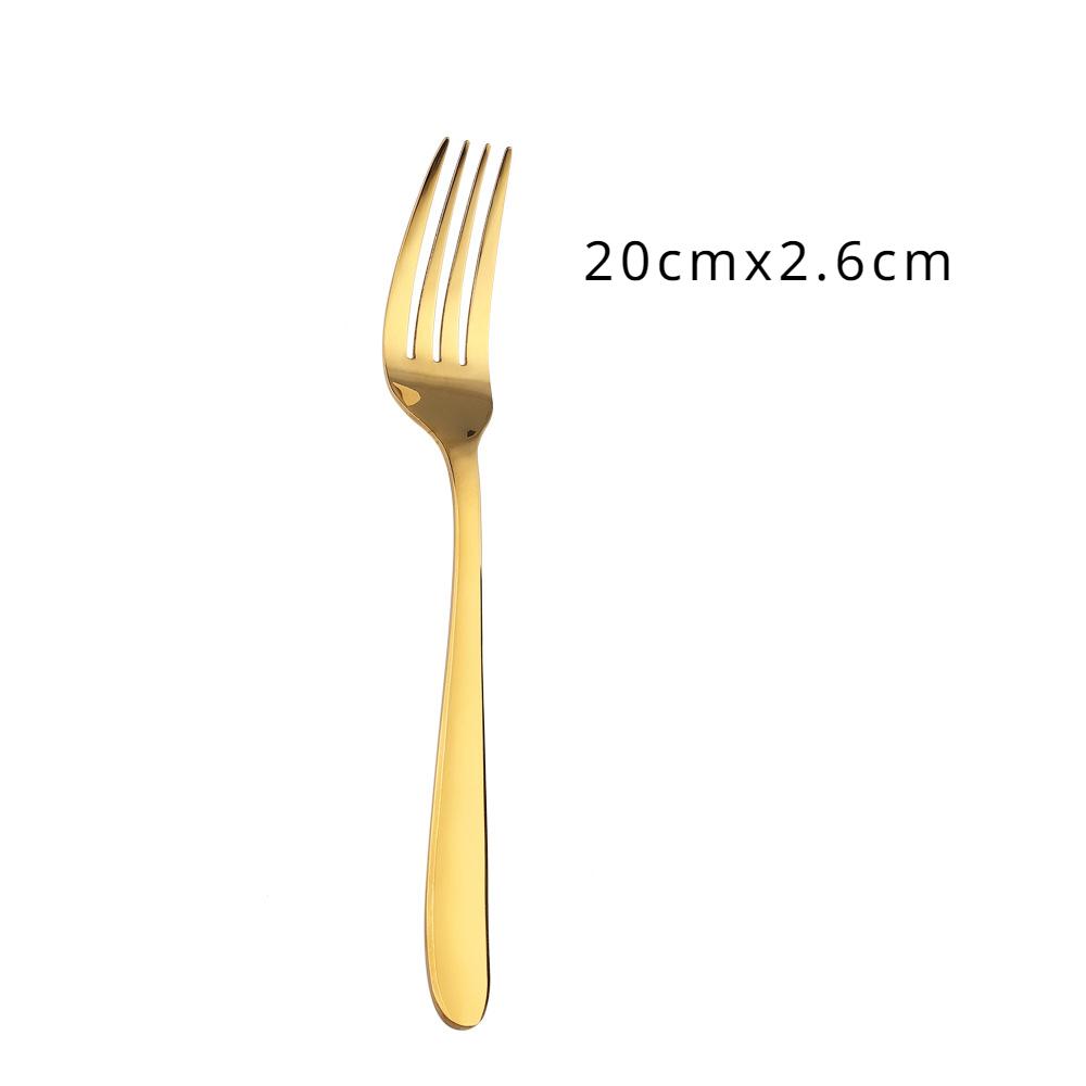 HANYANG Steak Knife and Fork Western Knife, Fork and Spoon Simple Wind Gold Stirring Spoon Western Tableware