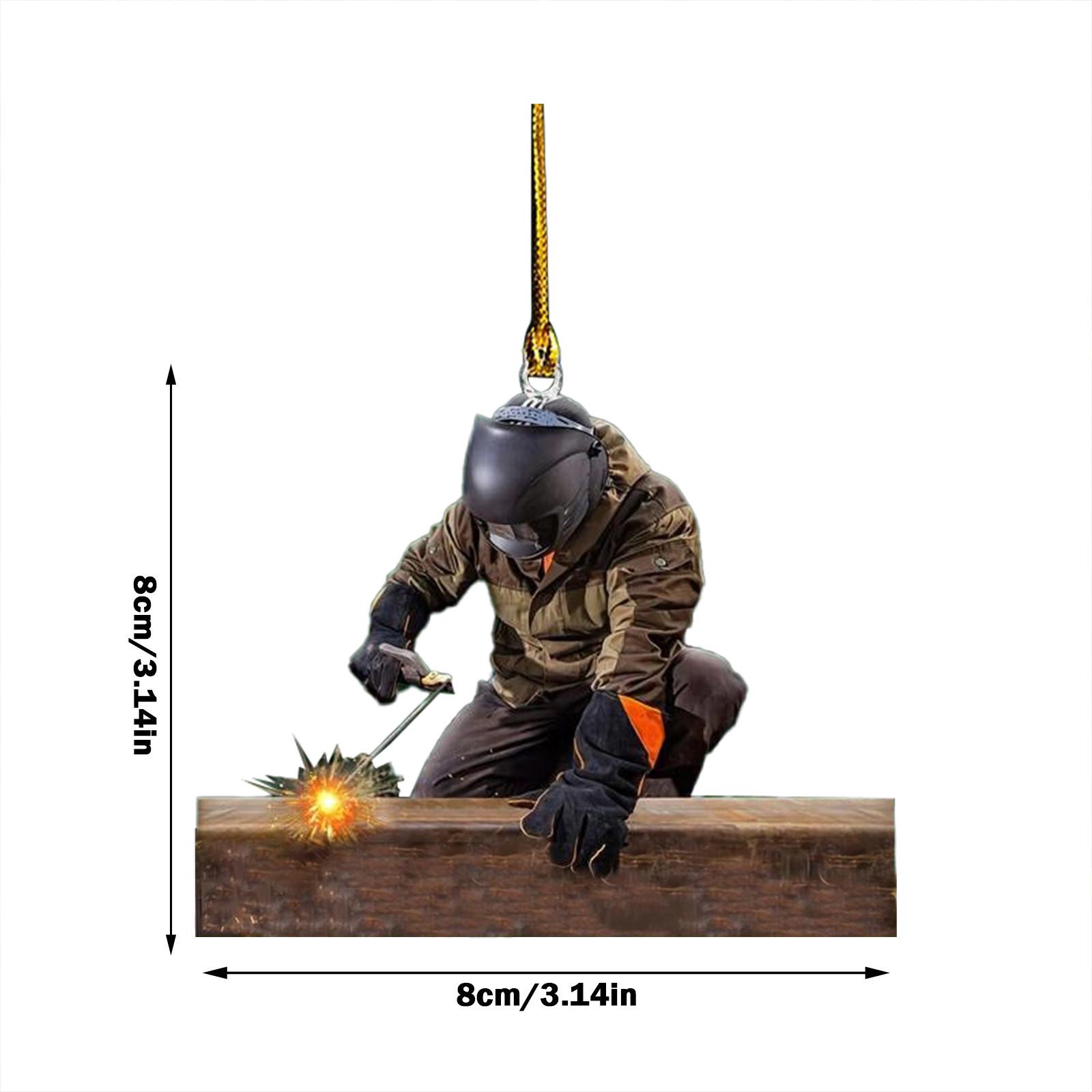 

Рождественский сварщик, акриловая плоская подвеска, домашний декор, подвеска в виде рождественской елки, брелок, подвесное украшение, 2023