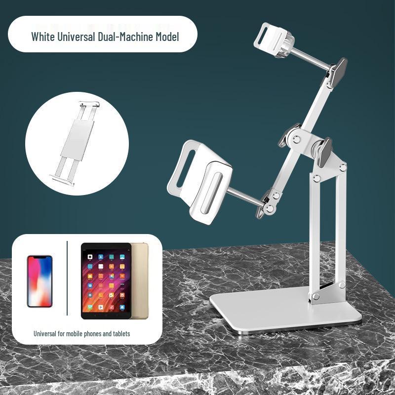 Dual-Device Foldable Phone & Tablet Stand for Desktop – Universal, Multi-functional, Adjustable for Live Broadcasts & Online Classes