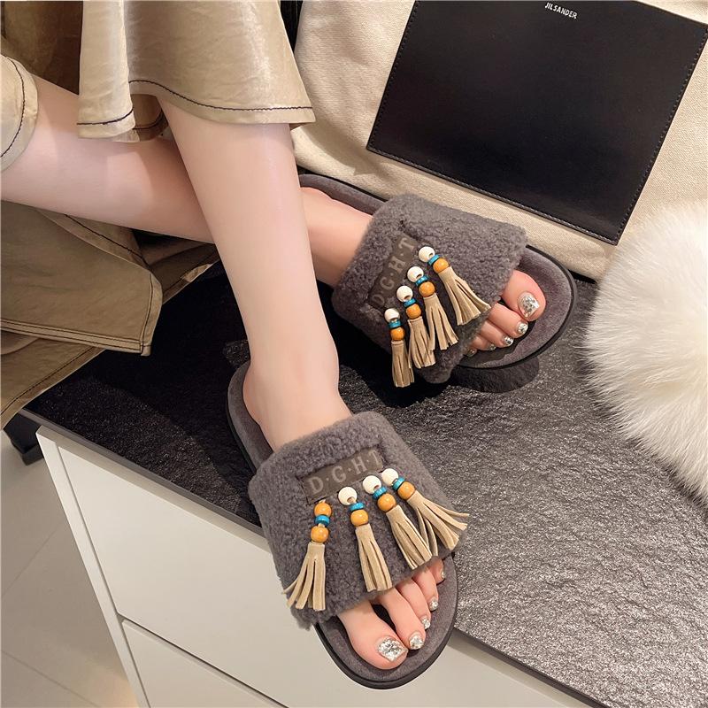 Niche Platform Slippers Women's Outer Wear 2025 New Mori Retro Style with Skirt Shoes French High-end One-word Drag