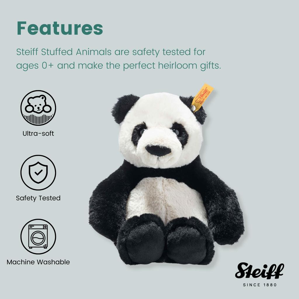 Steiff Cuddly Friends Min the 075650 Japanese Panda, 27cm, [Official Product]