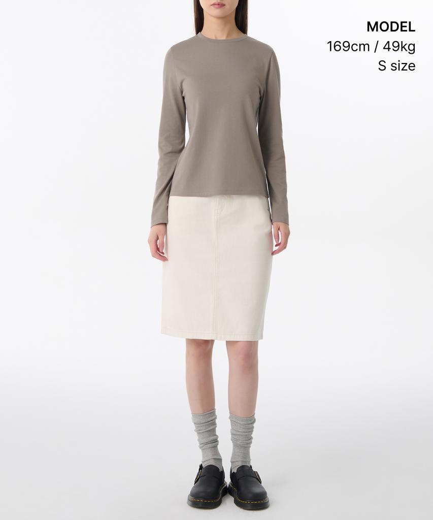 MUSINSA STANDARD WOMAN Women'S Flexible Crew Neck Long Sleeve T-Shirt [Taupe]