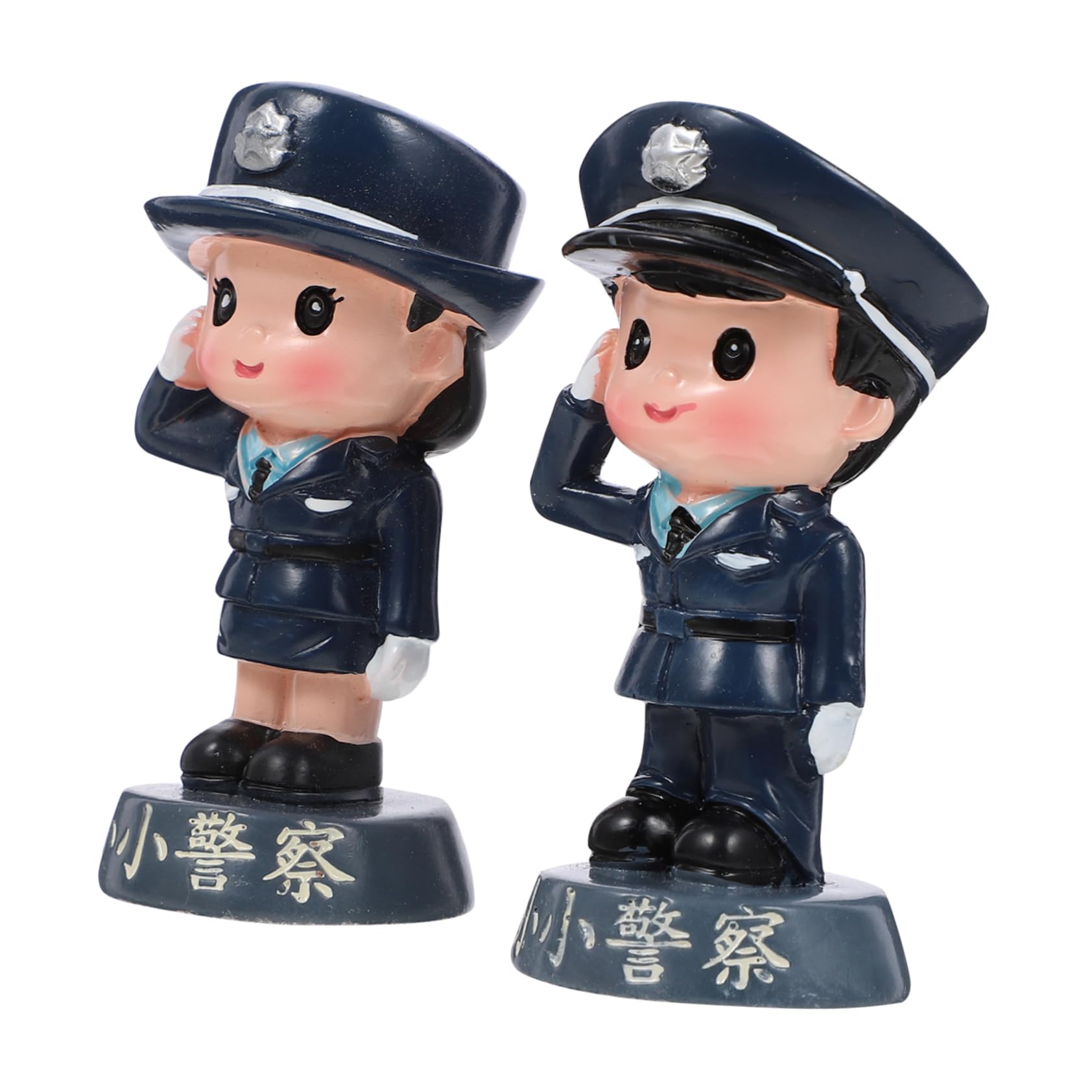 

TOYMYTOY 2-Piece Police Figure Model, Police Officer Miniature Statue, Desktop Ornament, Police Officer Doll, Desk Decoration