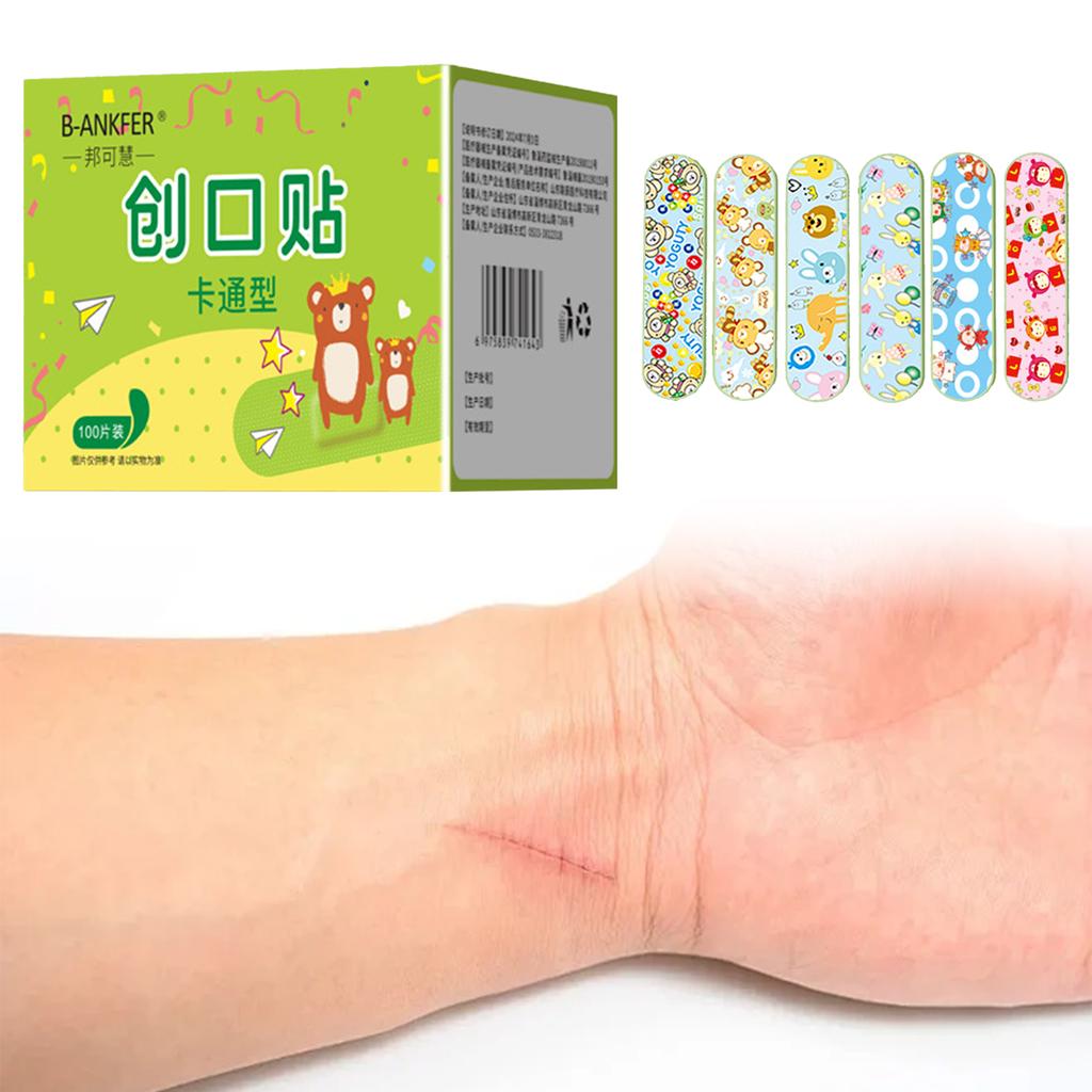 Cute Waterproof Kids Bandages Cartoon Breathable Round Mini Vaccine Wound Plasters for Baby Injection Care 100pcs/20pcs