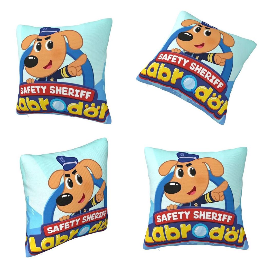 Sheriff Labrador Square Pillowcase Cushion Cover Comfort Pillow Case Throw Pillow Cover for Home Bedroom Car
