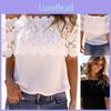 Elegantes Damen-Off-Shoulder-Kurzarm-Spitzen-Lochmuster-Freizeit-T-Shirt-Bluse für Sommerausflüge