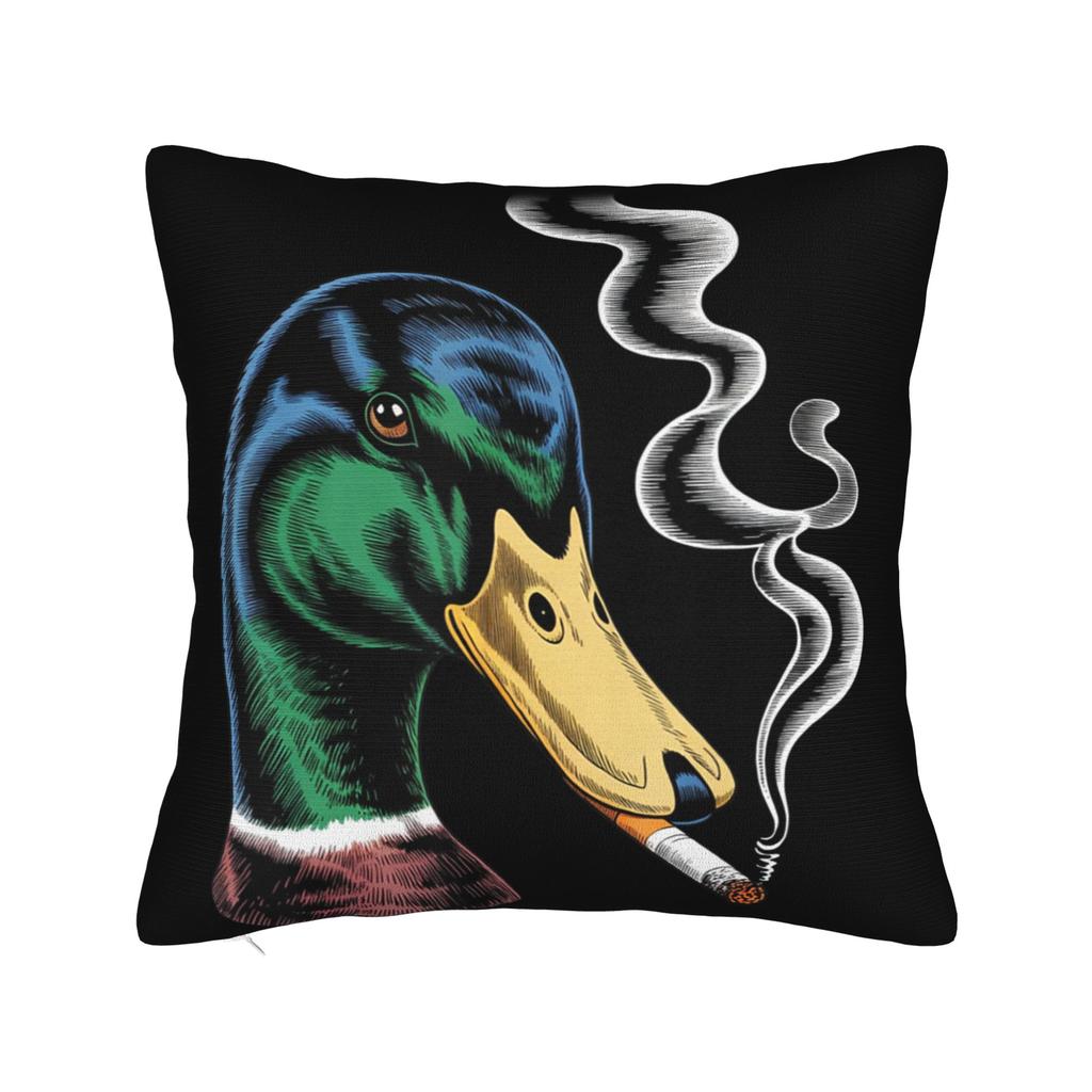 Mallard Smoking Cigarette Meme Funny Mallard Duck Huntin  Pillow Cover  Fashion Pillow Case For Couch Room Soft Cushion Cover