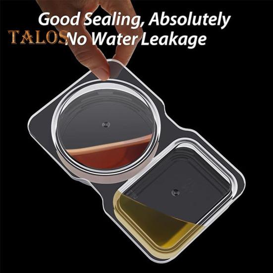 Double Compartment Condiment Container with Lids Disposable Sauce Box Leak-proof Dressing Holder for Sauces Snacks Salad