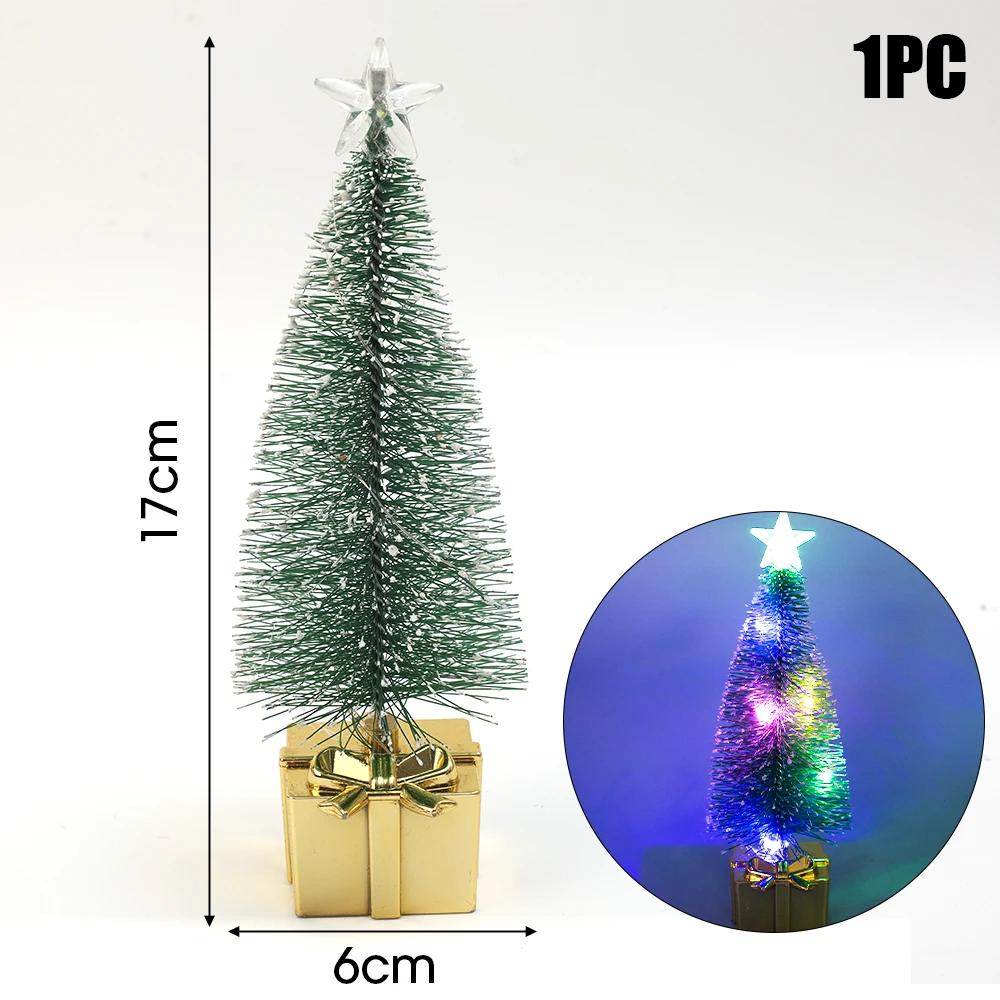 10/1pcs LED Christmas Tree Night Light Mini Colorful Luminous Xmas Tree DIY Candle Lamps Ornaments for New Year Party Home Decor
