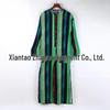 Men's Striped Muslim Long Robe Jumpsuit Tang Suit with Stand-up Collar