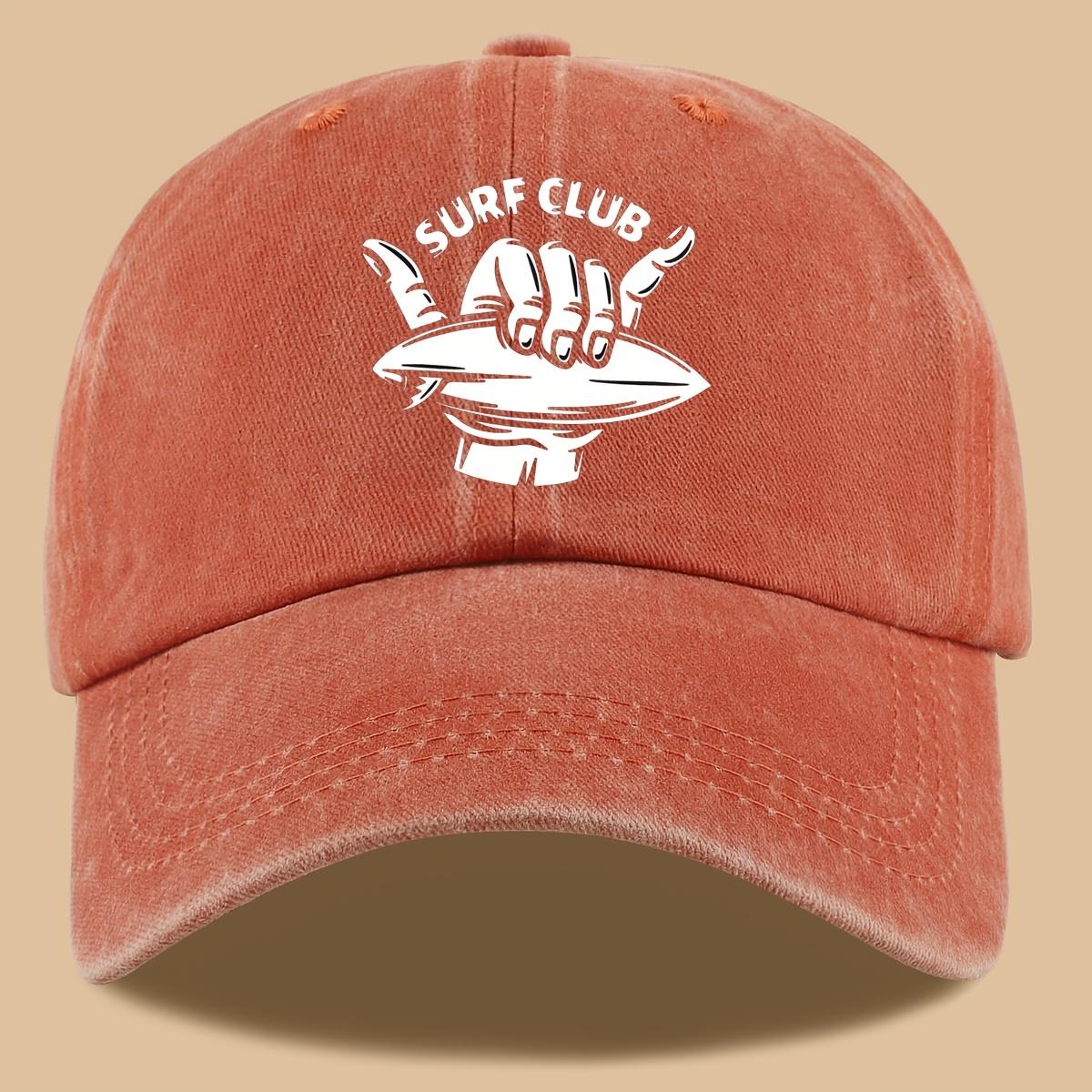

Surf Club Theme Printed Baseball Cap SURF CLUB English Printed Design Breathable Sun Hat помаранчевий