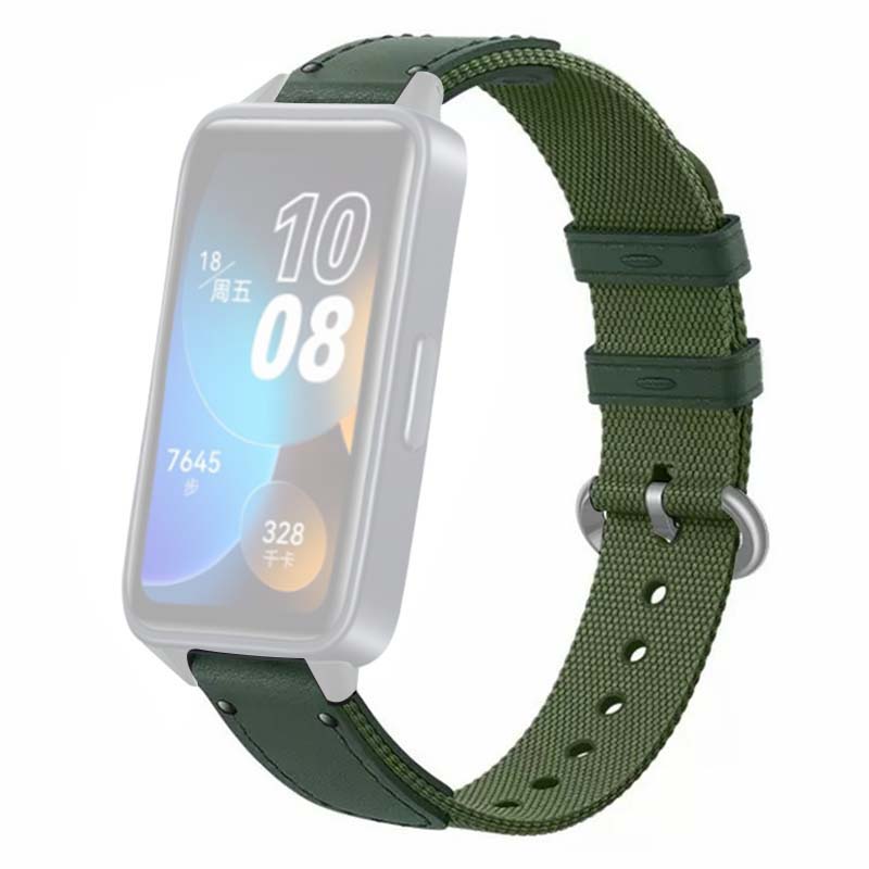 

For Huawei Band 8/Band 8 NFC/Band 9/Band 9 NFC Replacement Watch Band Quick Release Nylon Watch Strap with Alloy Buckle Green