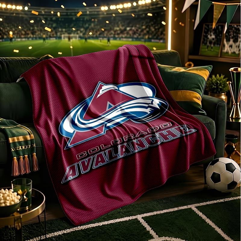 Colorado Hockey Throws Blanket Flannel Blankets Plush for Couch Bed Gifts for Men Women Travel Picnic Blanket Christmas Fan Gifts