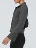 2024 European & American Spring/Autumn Striped Slim-Fit Button-Down Cardigan with Lapel