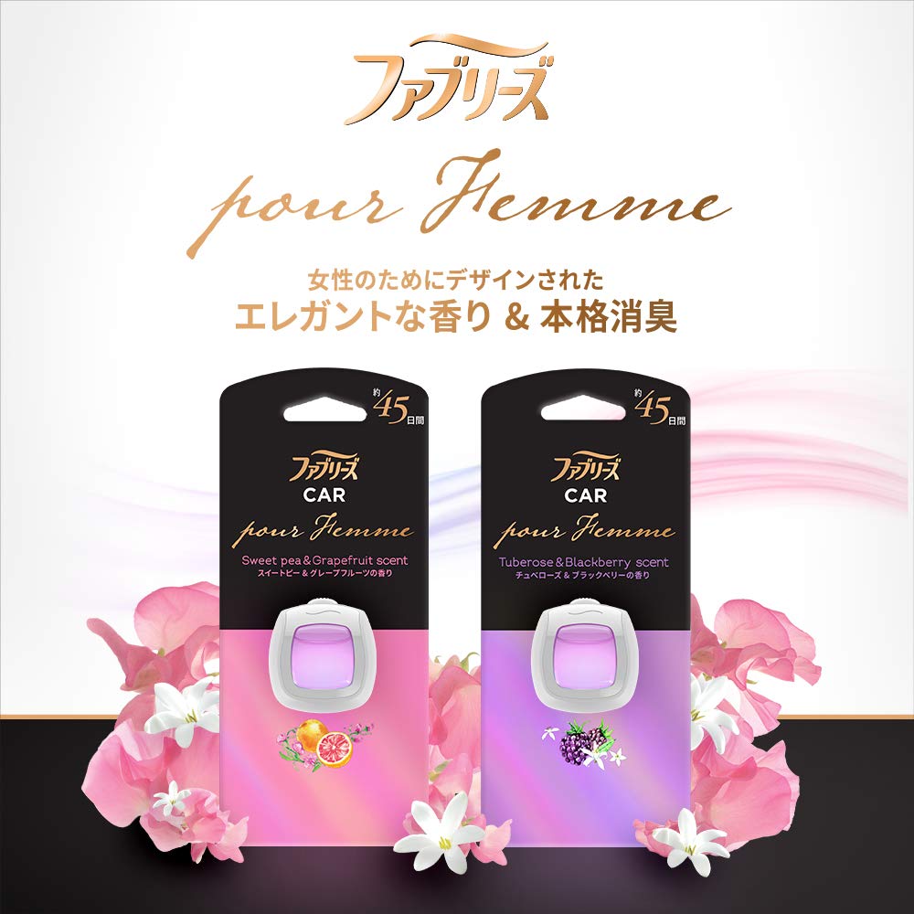 Febreze Car , Clip Type, Easy Clip, Pool Femme Tuberose & Blackberry Scent,
