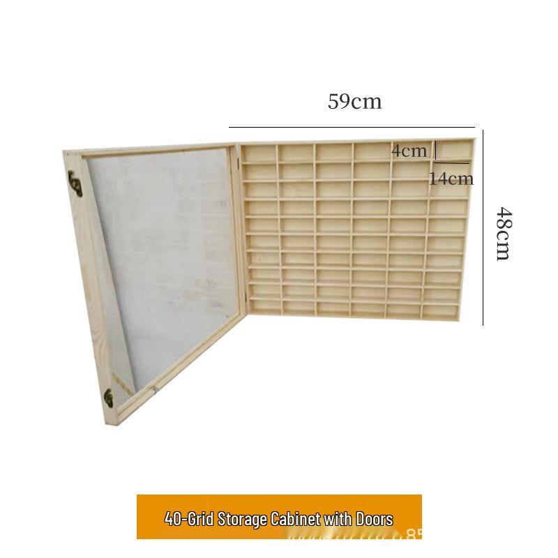 In-Stock Wall-Mounted Solid Wood Toy Rack: Multi-Grid Car Storage & Figurine Display