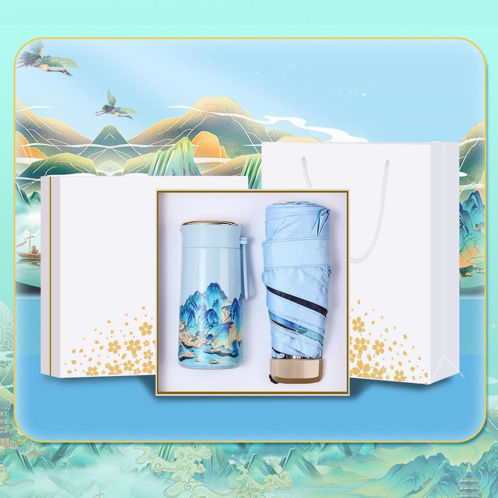 Chinese Cultural Gift Set: A Thousand Li of Rivers and Mountains for Corporate Clients and Conference Souvenirs