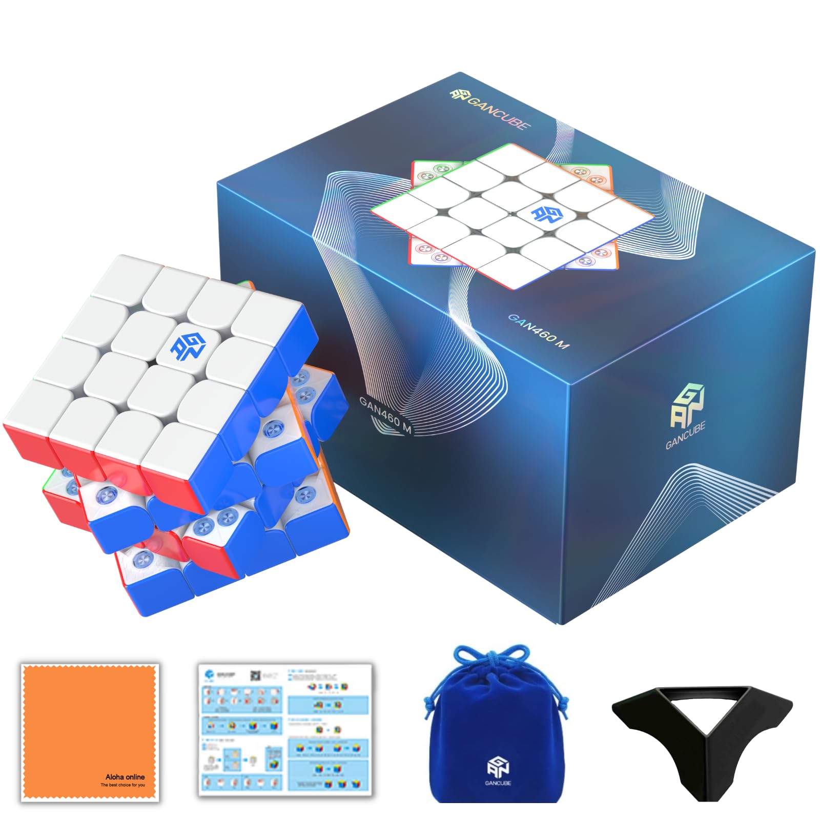 

Кубик GAN460 M V2 4x4x4 с магнитами и без наклеек V2 Включает японскую версию и чистящую салфетку с УФ-покрытием Встроенный (GAN460M УФ) - Гид,