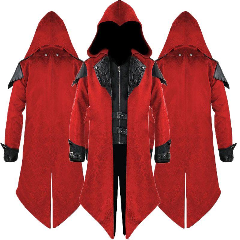 Medieval Retro Halloween Stitching Jacket Long Sleeves Men Costume Cosplay