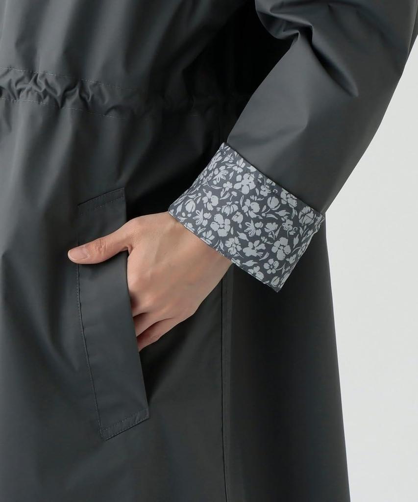 Afternoon Tea Living Stand Collar Charcoal Gray Raincoat/Poncho JK16, Raincoat,