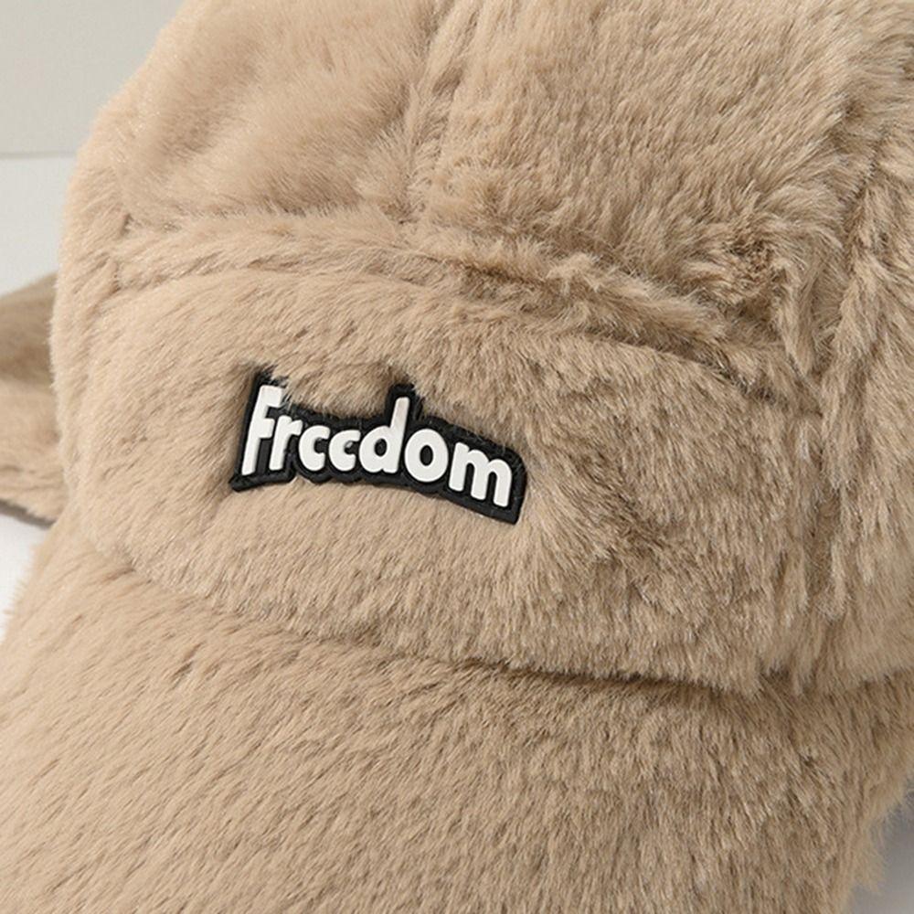 Windproof Warm Plush Hat Ear-Protection Plush Baseball Cap Fashion Bonnet Caps Women Girls