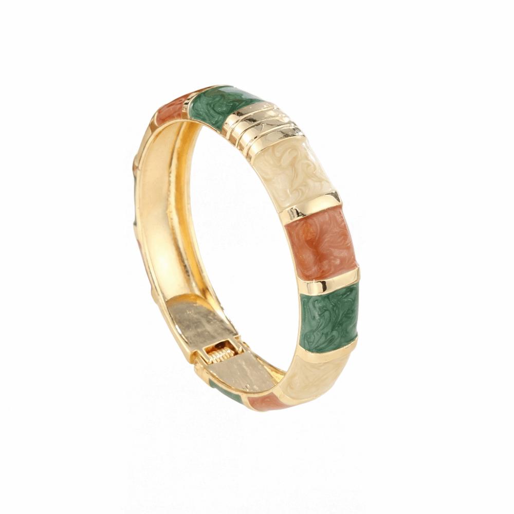 Vintage Bohemian Drip Oil Bracelet Wide Geometric Bracelet Enamel Cuff Bangles  Traditional Ethnic Style I