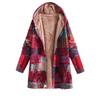 Womens Printed Hooded Jacket Loose Mid-Length Lightweight Long Sleeve Fall Coat
