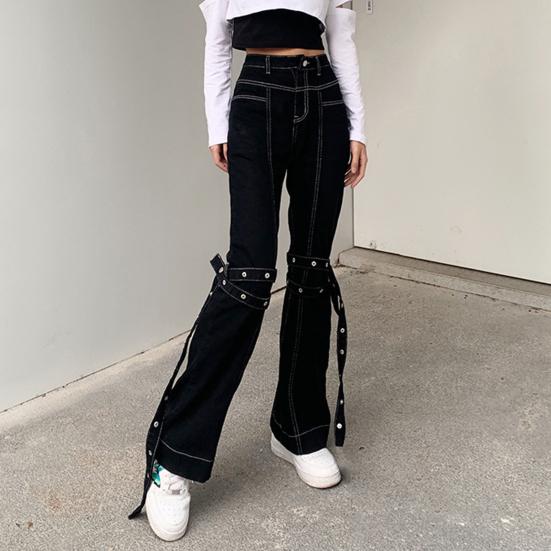 Jeans svasati Vita alta Pantaloni lunghi Donna Borse Tasche Pantaloni a  campana per lavoro acquista in modo economico — spedizione gratuita,  recensioni reali con foto — Joom