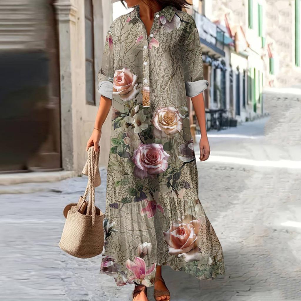 Women's Casual Loose Fashionable Floral Print Dress