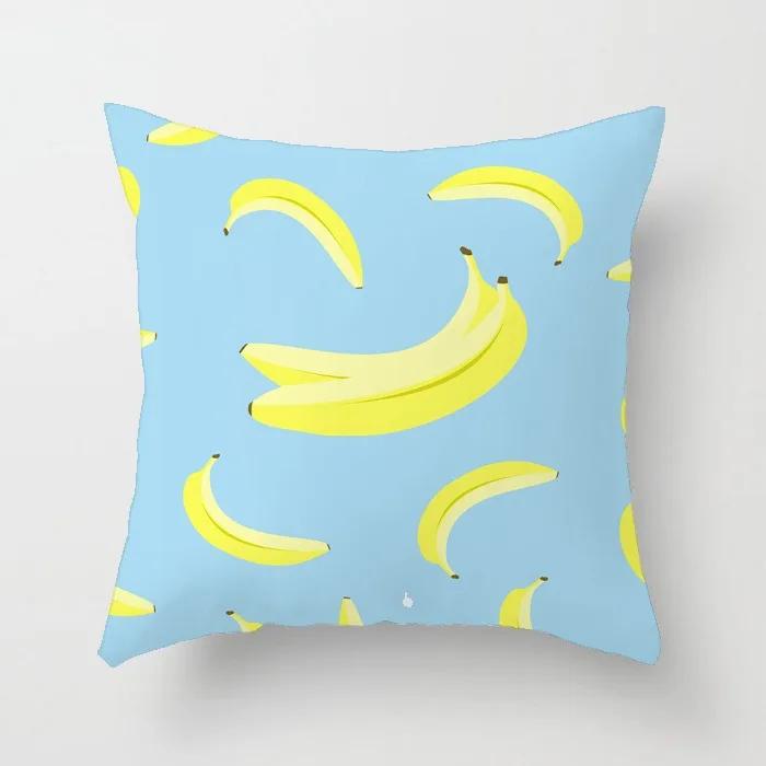 Lyxig Heminredning Kontorssittdyna Överdrag Kreativ Tecknad Vattenmelon Banan Tryck Mode Kuddfodral