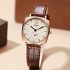 Men's Watch Simple Two Needle Two dial Couple Watches Retro Waterproof High-end Leather Strap Women Fashion Quartz Wristwatches