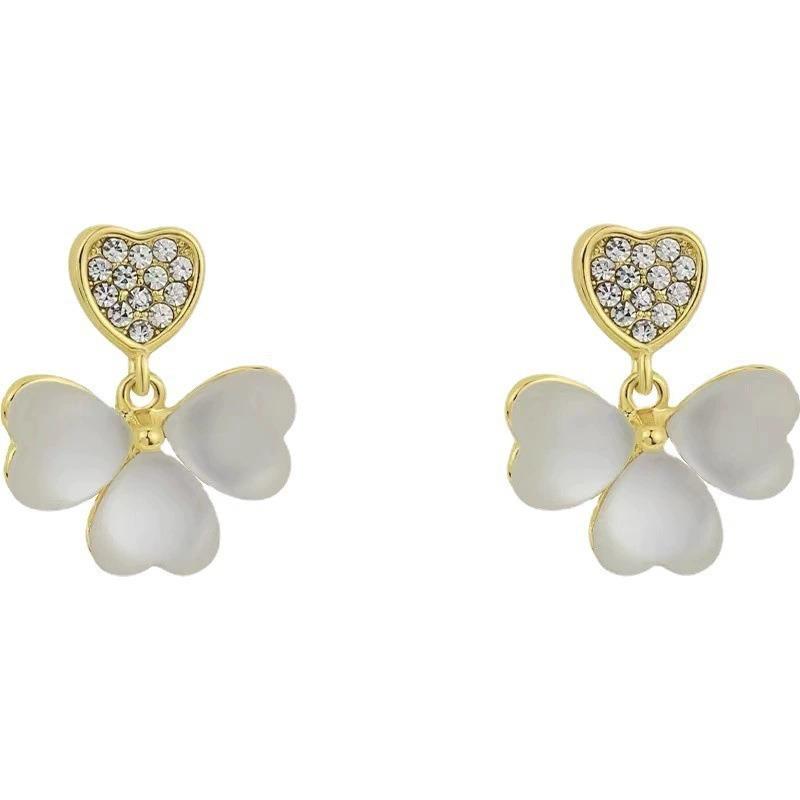 Fashion Rhinestone Transparent Heart Earrings for Women Advanced Design Luxury Zircon Earrings Wedding Party Jewelry Gift