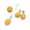 Bienenwachs Jade Inlay Dreiteiliges Set, Personalisierter Mittelalterlicher High-End Punkt Diamant Schmuck