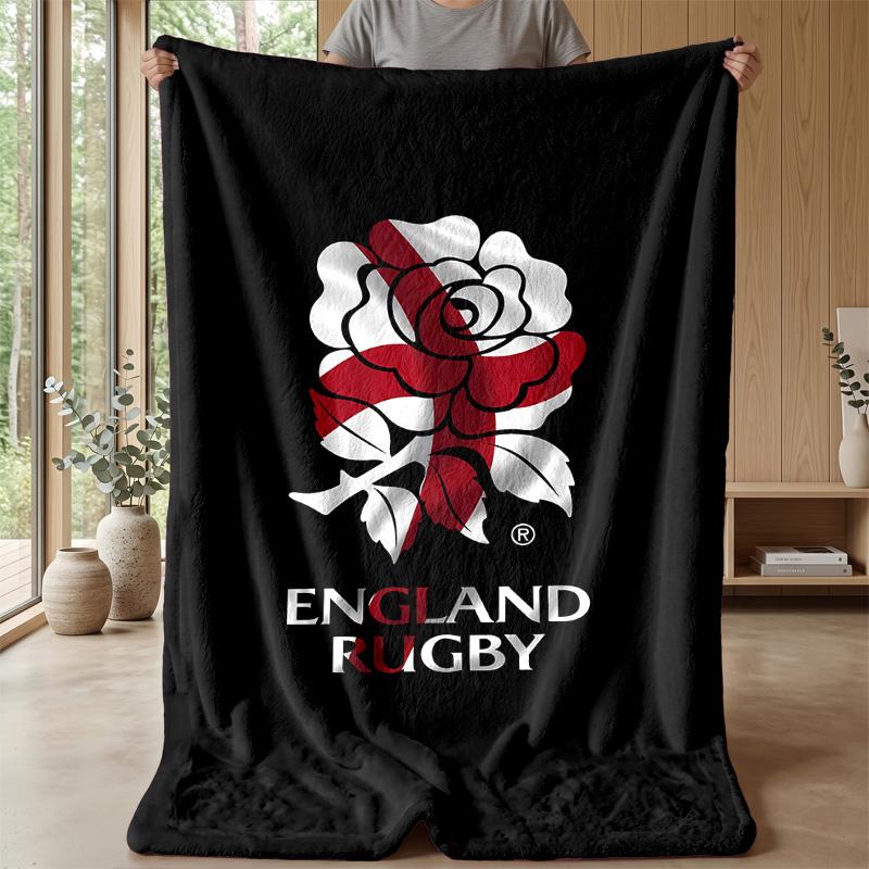 England rugby Theme blanket Soft Flannel Blanket Plush Throw Blanket Cozy Sofa Bed Blanket for Home Decor